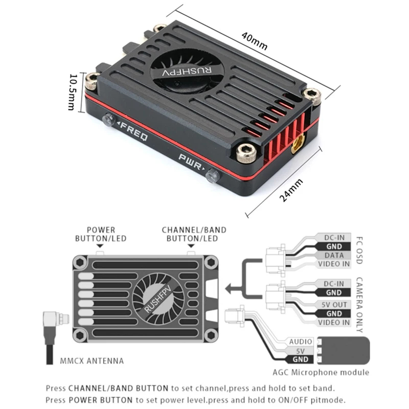 RUSH MAX SOLO 5.8GHz 2.5W VTX  - огляд і ціна Rushfpv Rush Max Solo 5.8G 2.5W Vtx